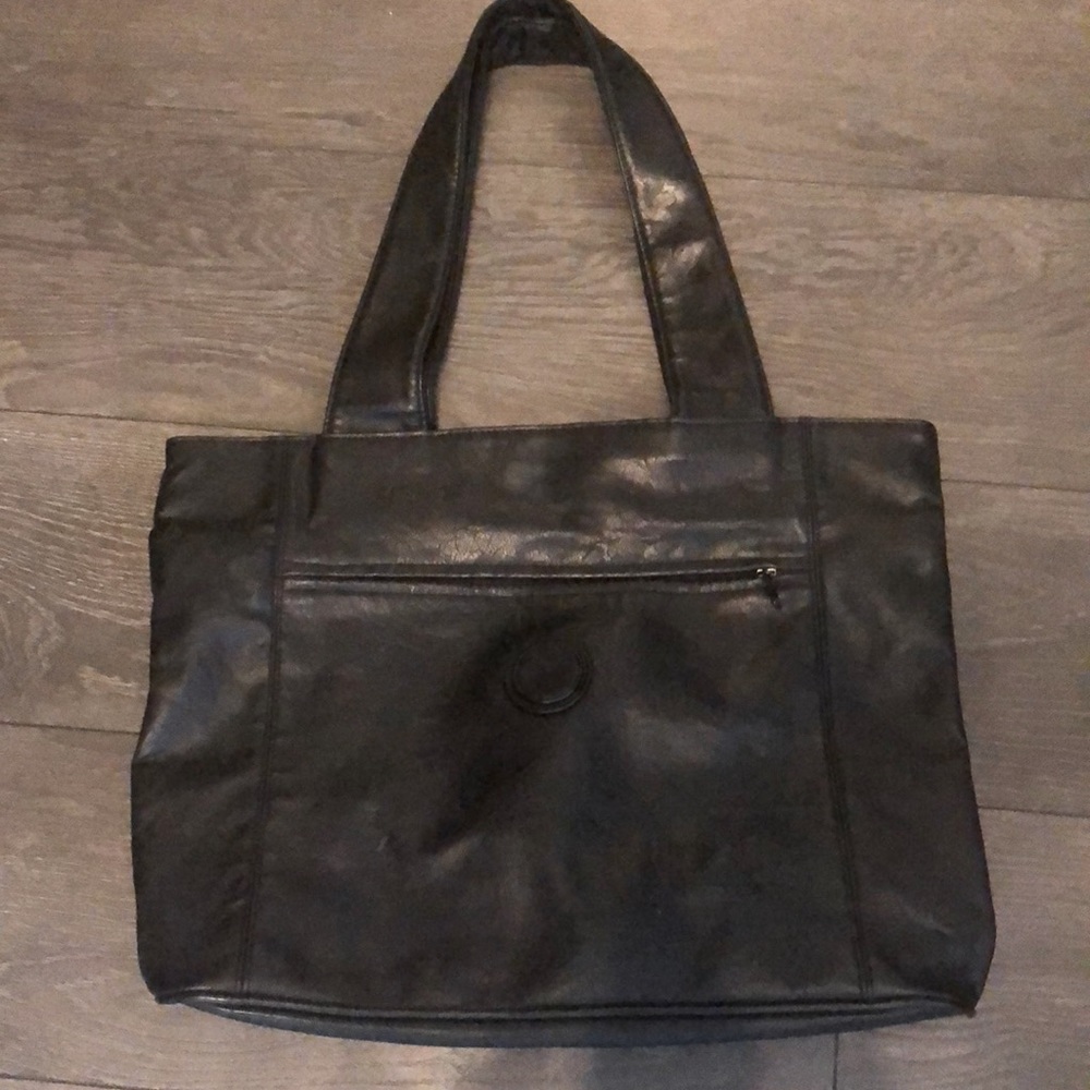 Black Leather Tote Bag